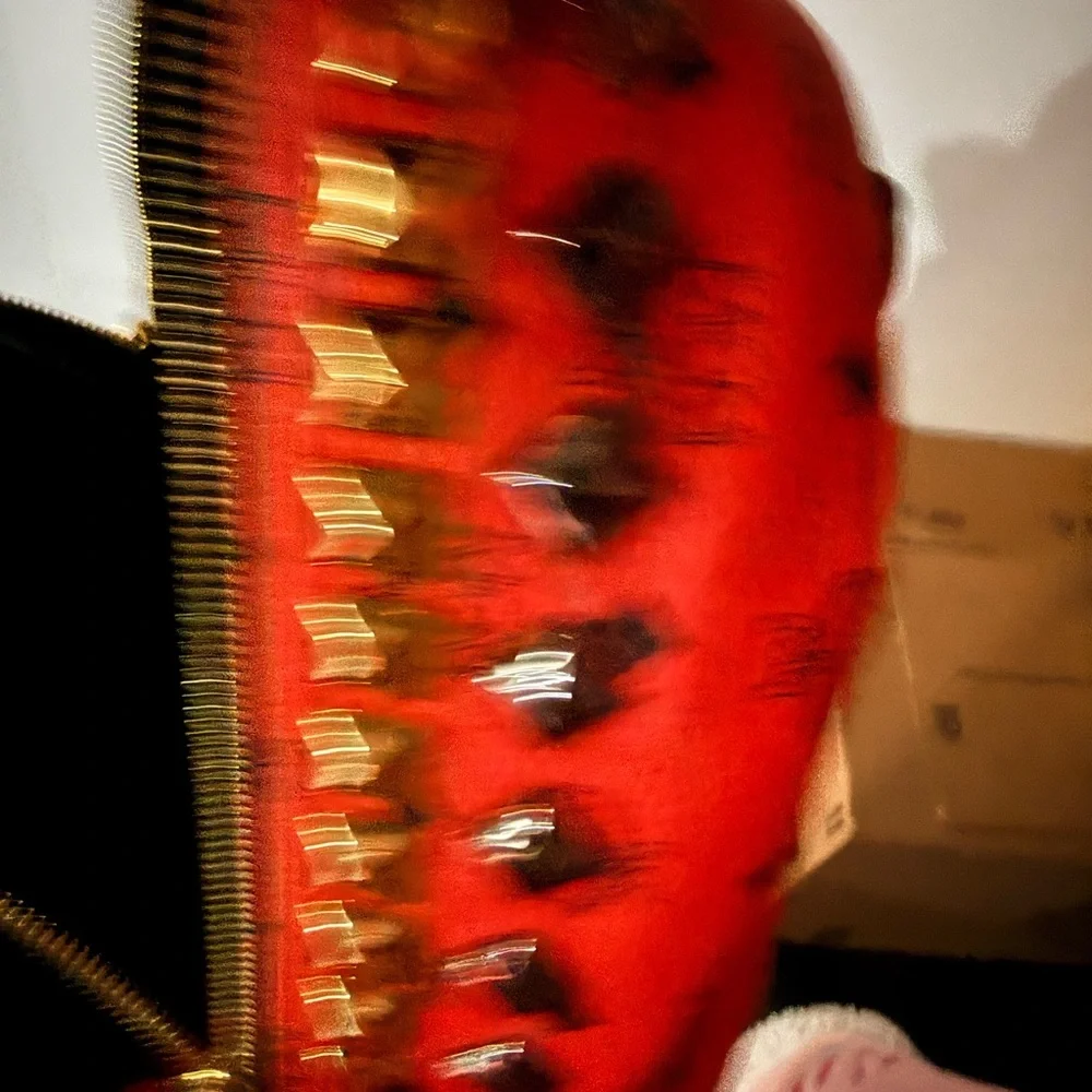 MCM Red and Black Studded Backpack - Picture 9 of 12